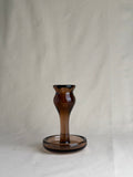 Smoked Amber Scandinavian-Style Glass Candlestick