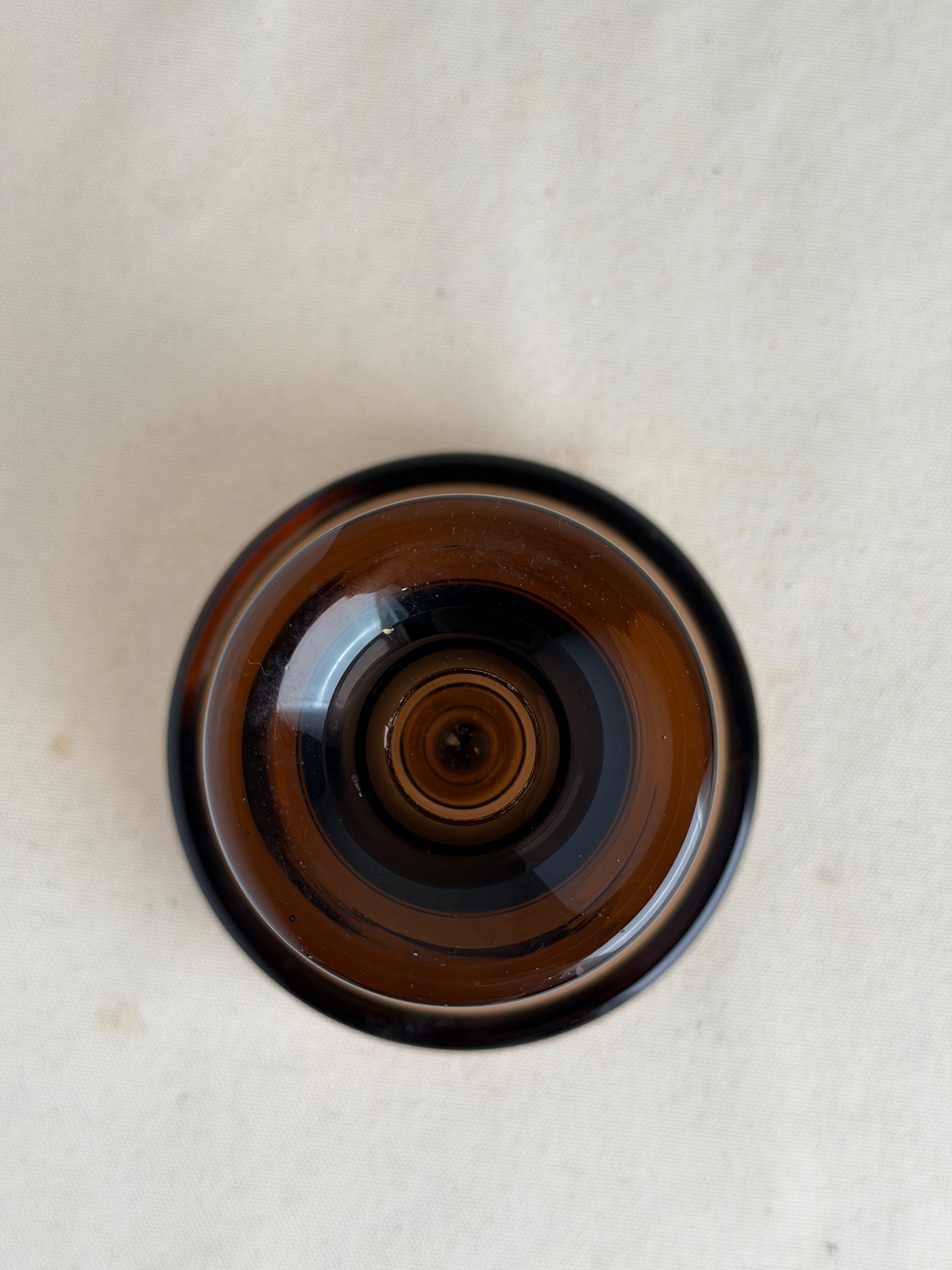 Smoked Amber Scandinavian-Style Glass Candlestick