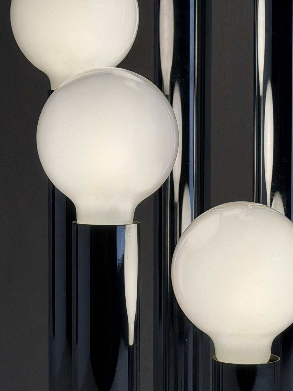 Five-Light Chrome Tubular Table Lamp, 1980