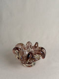 Vintage Pink Ruffled Art Glass Bowl / Ashtray