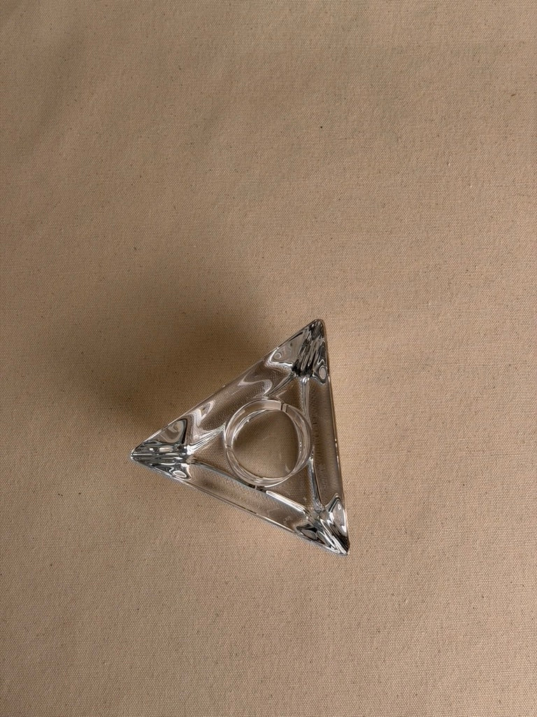 Orrefors Triangle Crystal Votive Holders by Martti Rytkönen — Pair