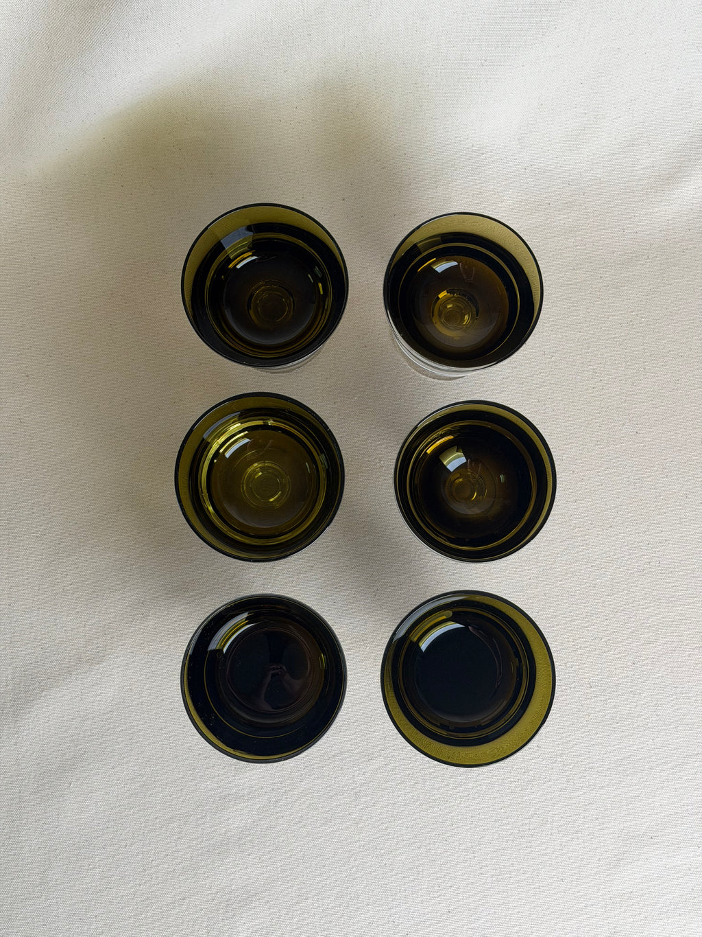 Danby-Milnor “Mirage Moss” Sherbet Glasses — Set of 7