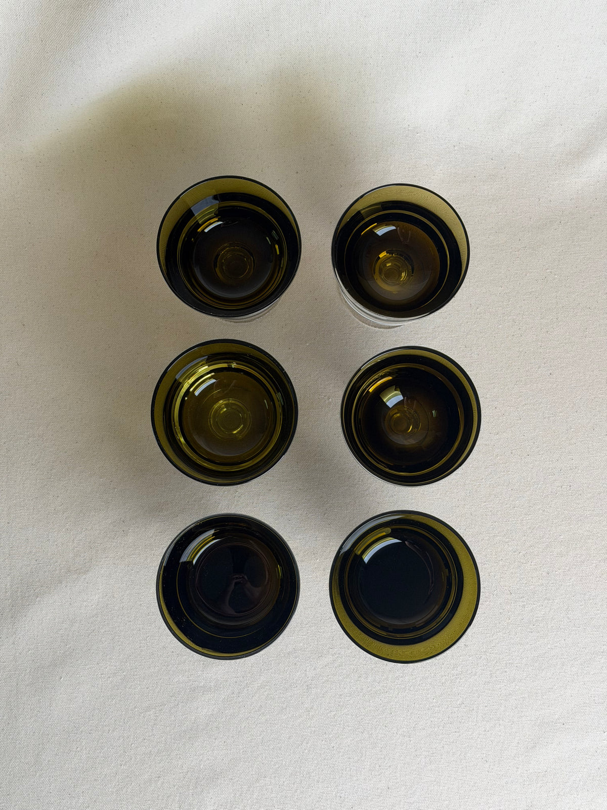 Danby-Milnor “Mirage Moss” Sherbet Glasses — Set of 7