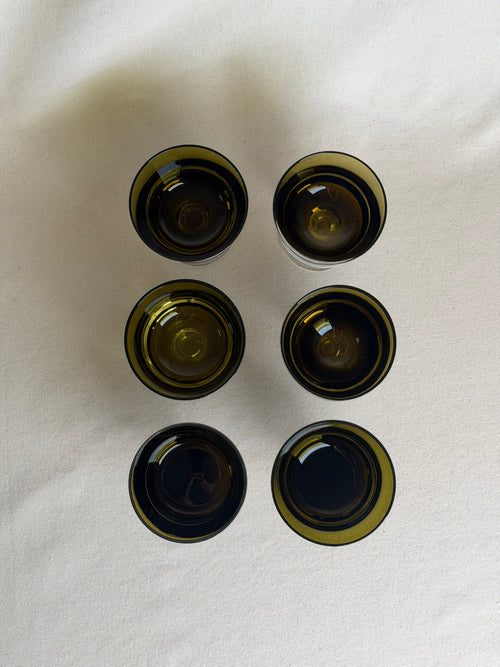 Danby-Milnor “Mirage Moss” Sherbet Glasses — Set of 7