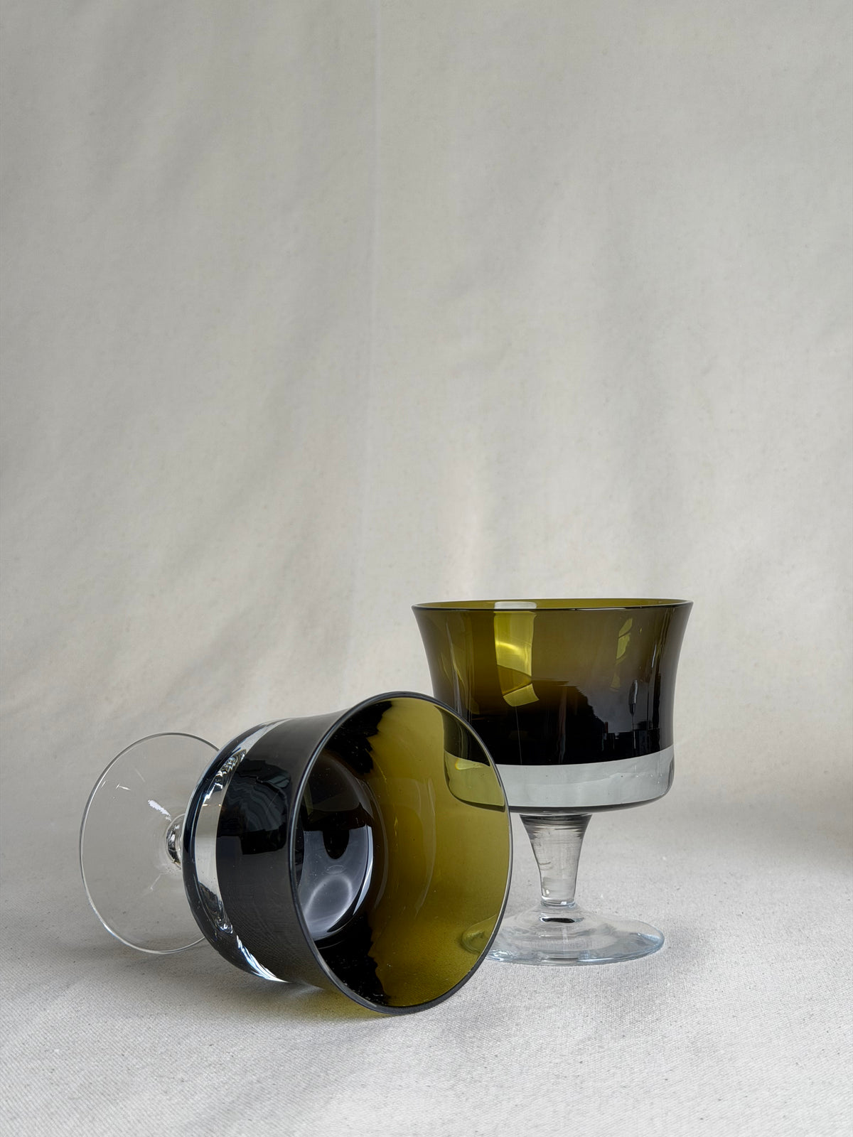 Danby-Milnor “Mirage Moss” Sherbet Glasses — Set of 7