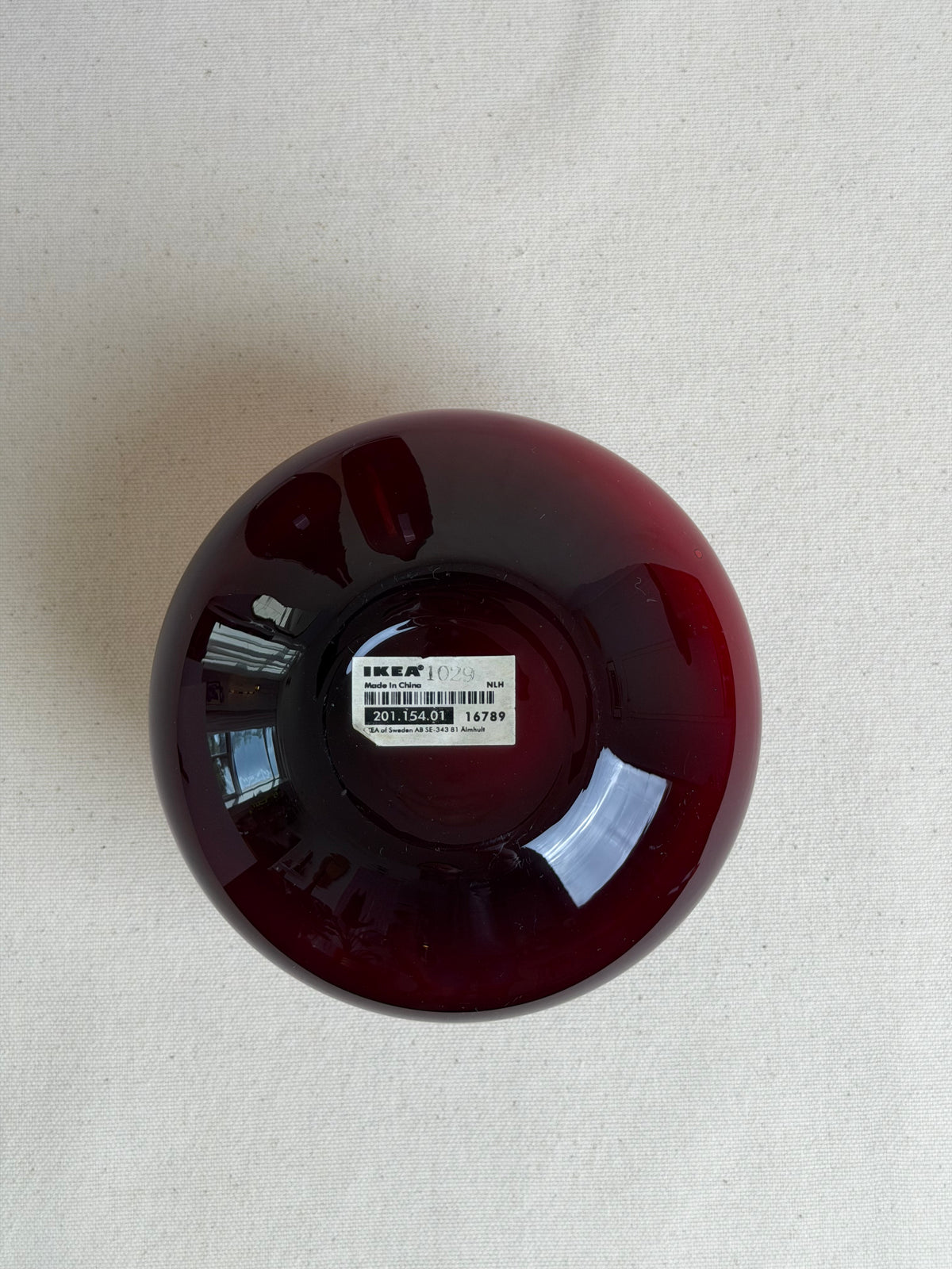 IKEA Red Glass Vases — Set of 5, Early 2000s