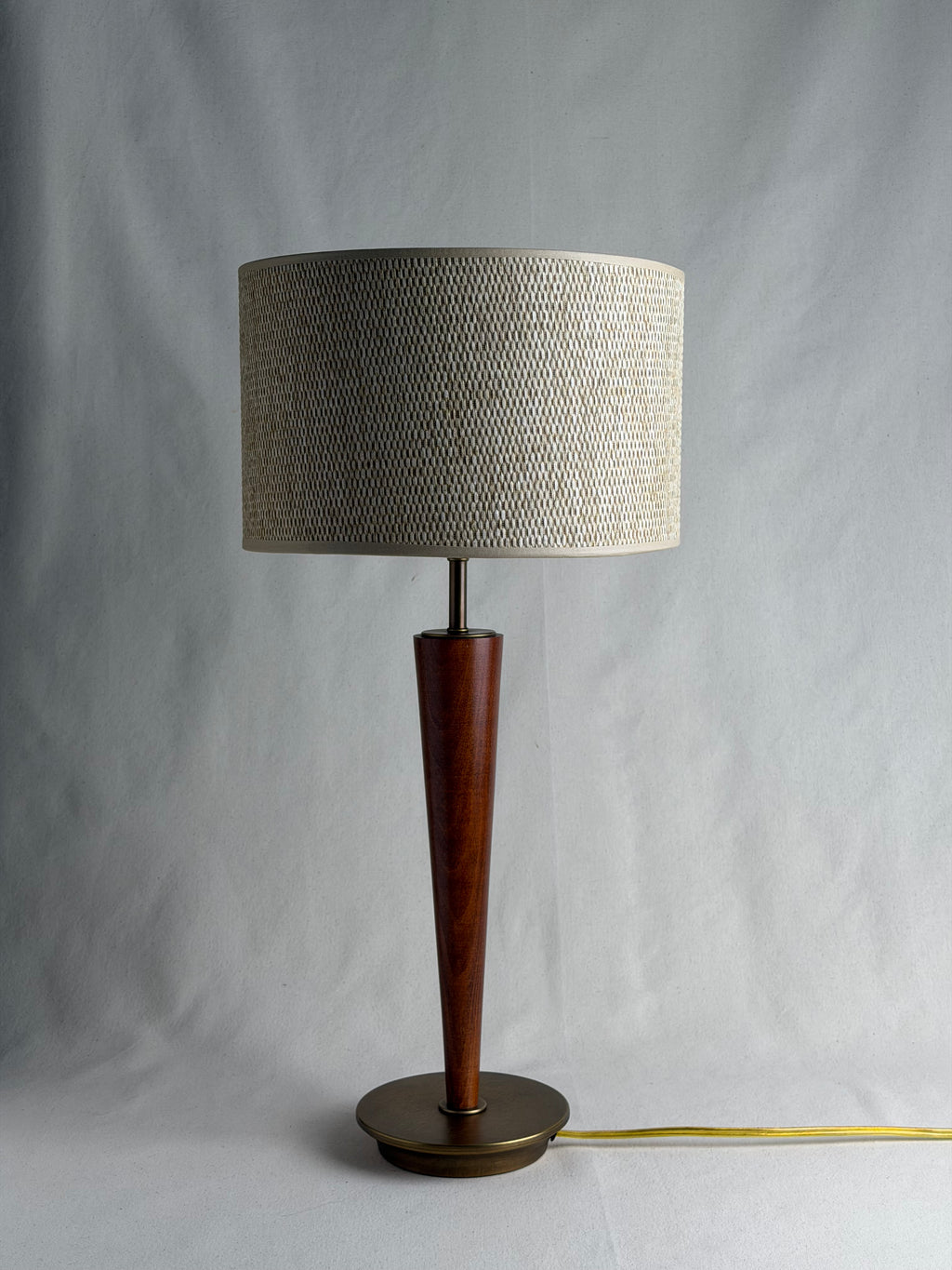 Ethan Allen Walnut & Brass Table Lamp