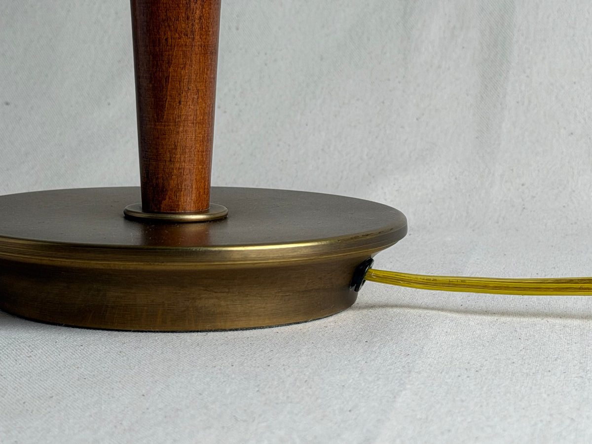 Ethan Allen Walnut & Brass Table Lamp