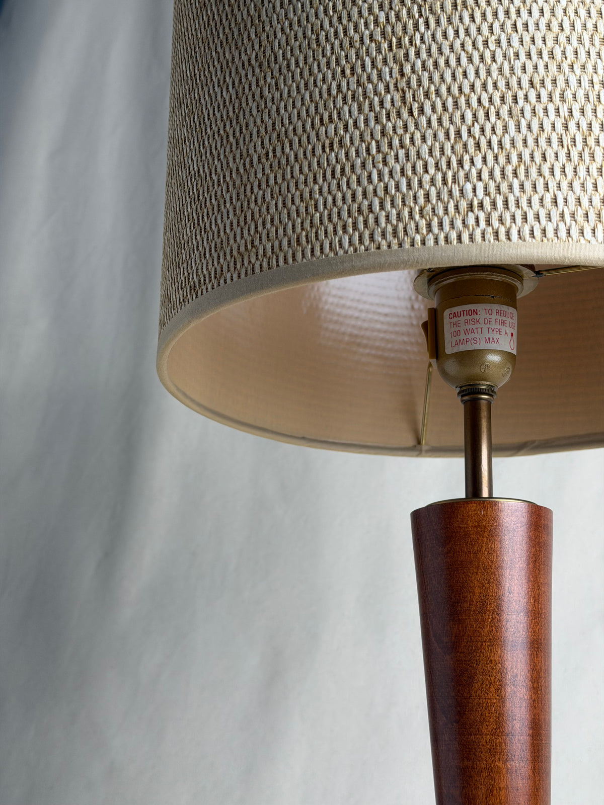 Ethan Allen Walnut & Brass Table Lamp