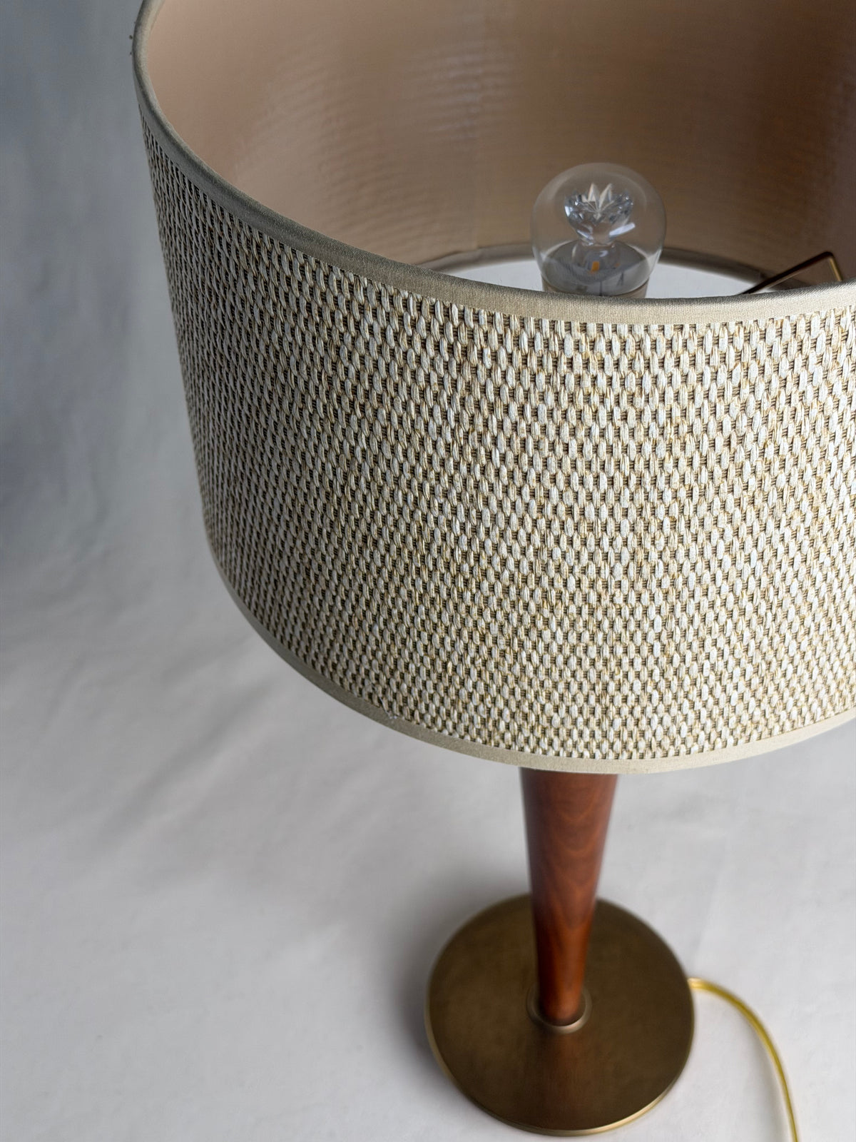 Ethan Allen Walnut & Brass Table Lamp