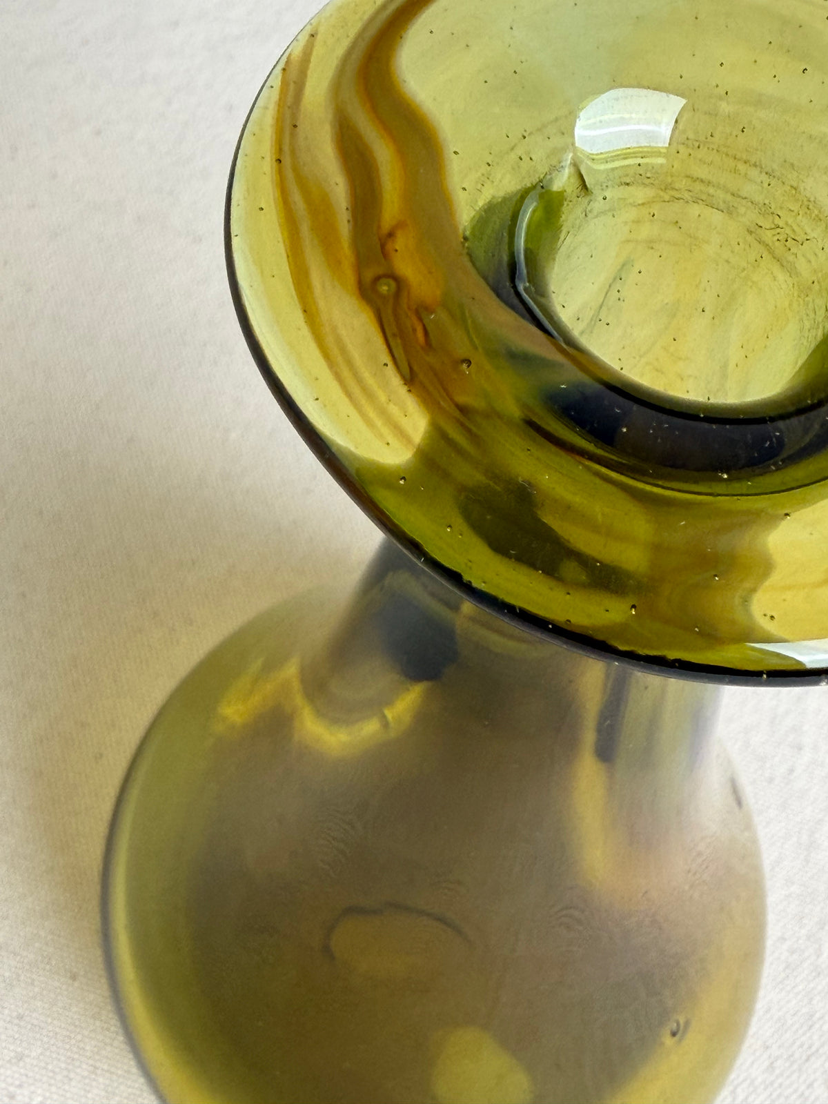 Michael Robb Signed Green Art Glass Vase, 1973