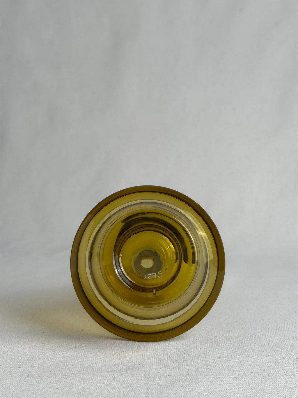 Tamara Aladin Model 1373 Olive Glass Vase for Riihimäen Lasi, Finland, 1971