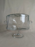 Vintage Waldonia Hand-Blown Glass Cake Stand & Cloche, Tarnów Poland