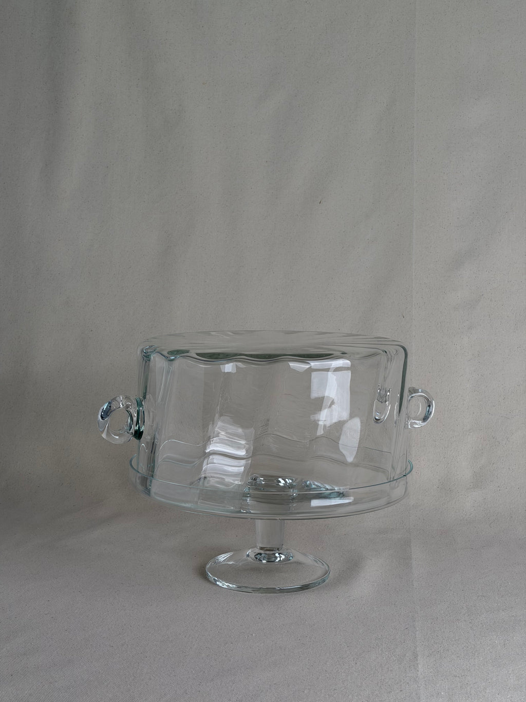 Vintage Waldonia Hand-Blown Glass Cake Stand & Cloche, Tarnów Poland