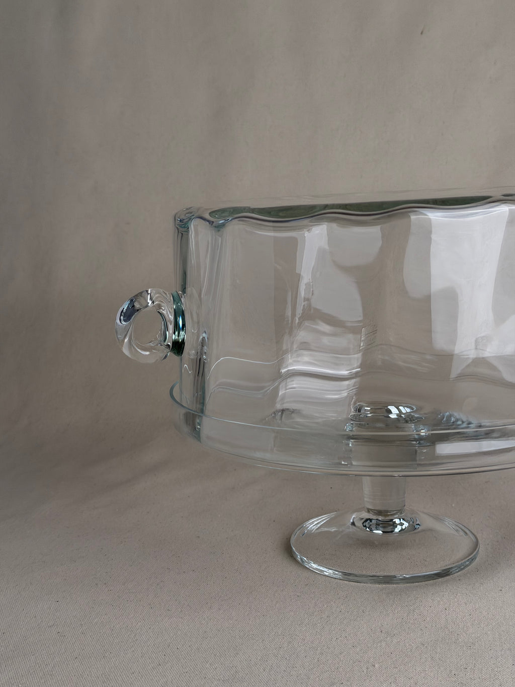 Vintage Waldonia Hand-Blown Glass Cake Stand & Cloche, Tarnów Poland