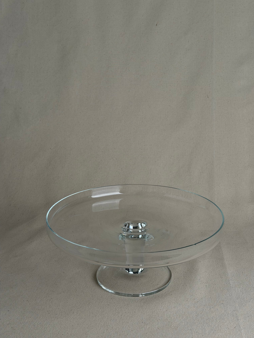 Vintage Waldonia Hand-Blown Glass Cake Stand & Cloche, Tarnów Poland
