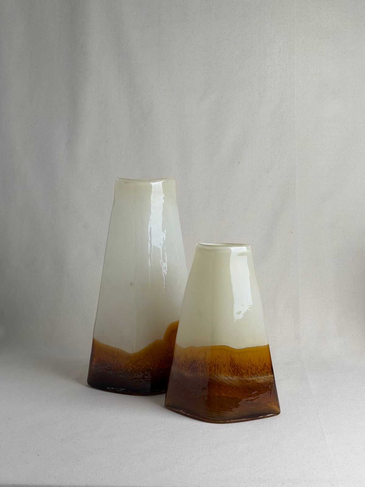 Vintage Cased Glass Vases — Set of Three