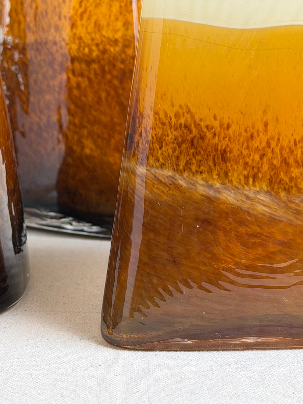 Vintage Cased Glass Vases — Set of Three