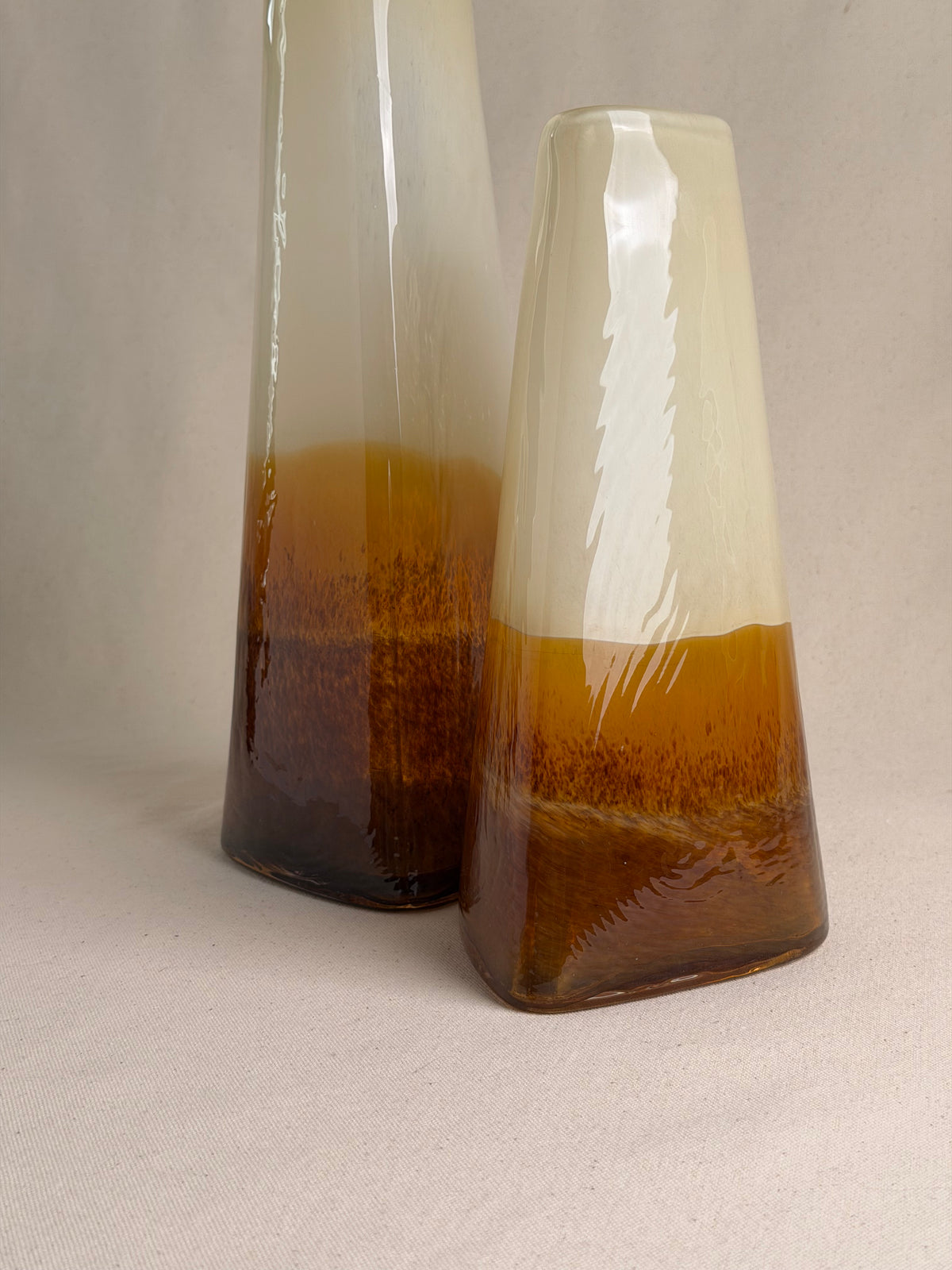 Vintage Cased Glass Vases — Set of Three