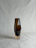 V. Nason Brown Faceted Murano Sommerso Vase, 9"