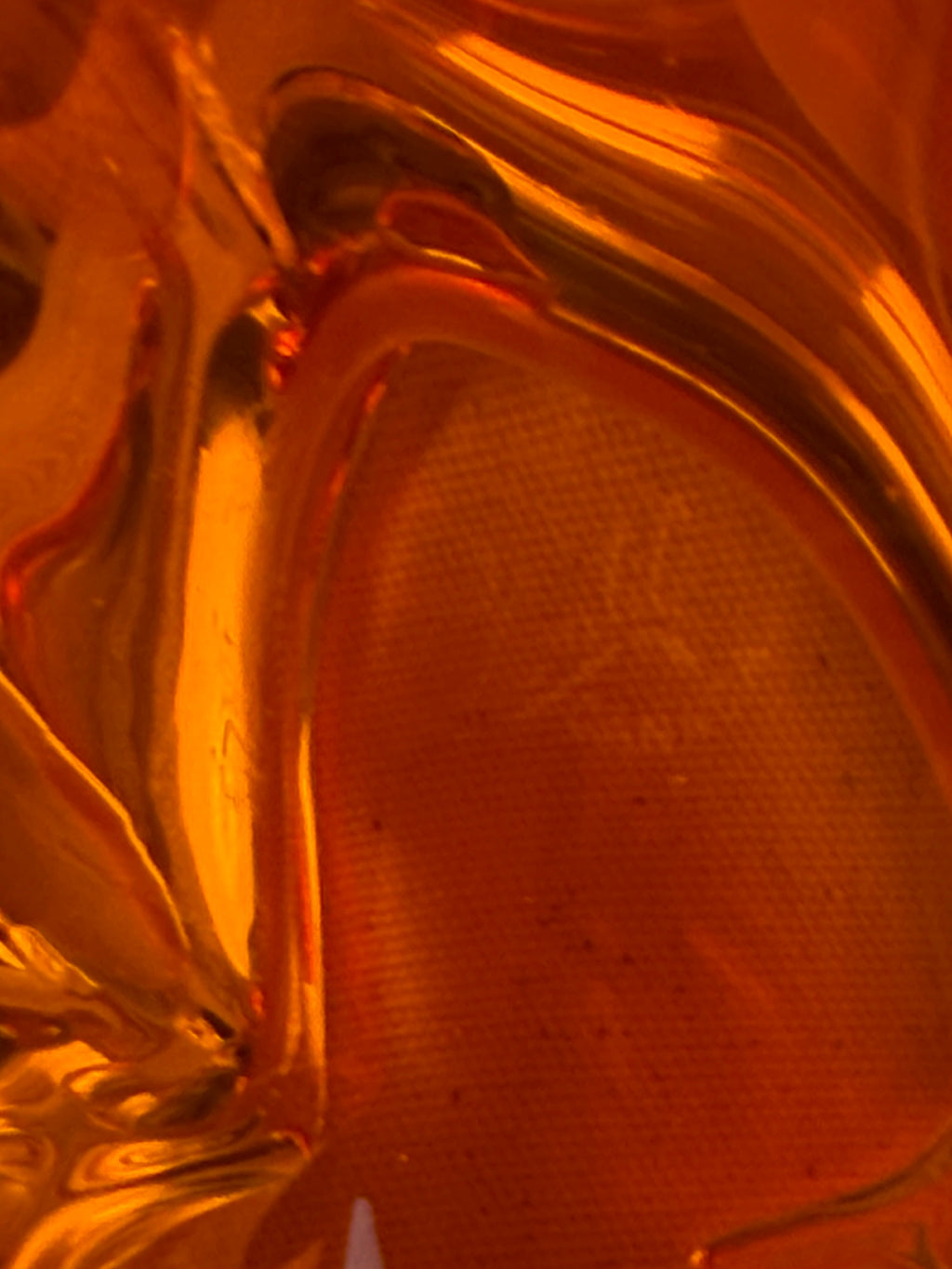 Signed Chalet Canada Orange Spike & Curl Art Glass Centerpiece, c. 1960s–70s