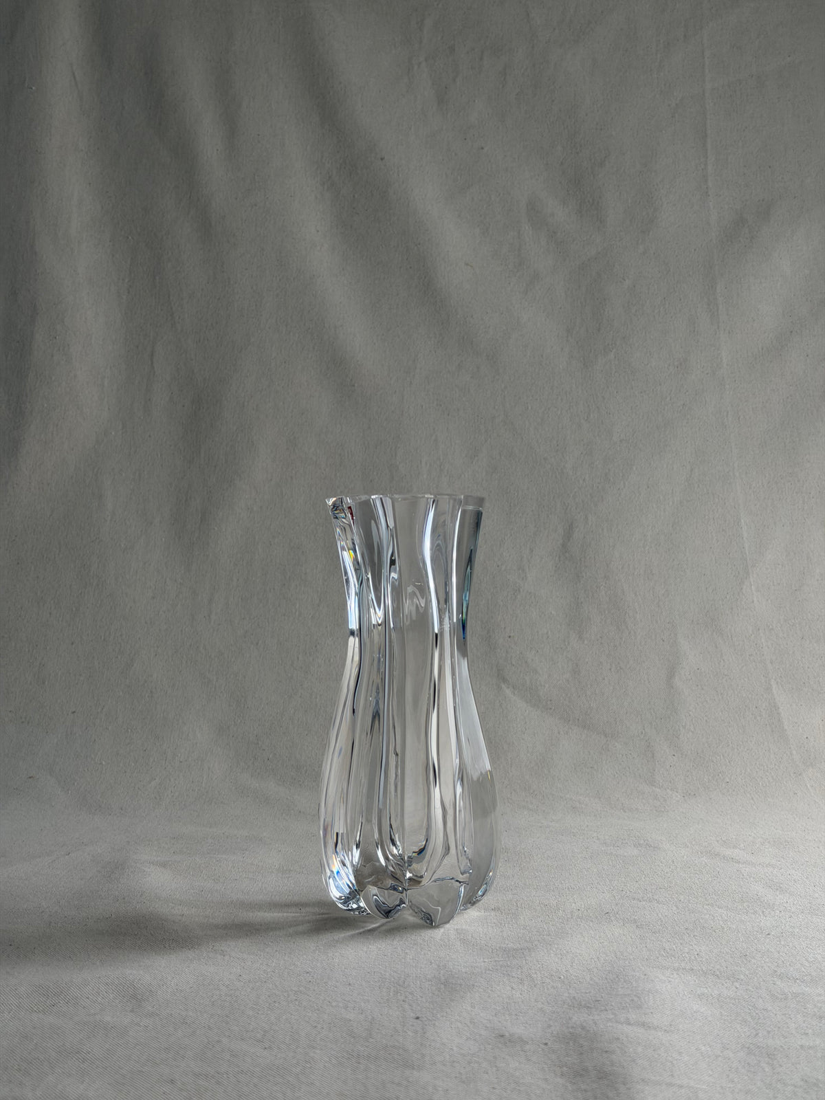 Orrefors Corona Crystal Vase by Lars Hellsten, Sweden, c. 1978