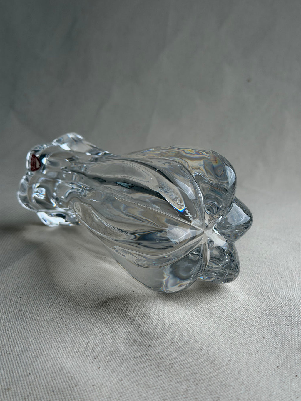 Orrefors Corona Crystal Vase by Lars Hellsten, Sweden, c. 1978