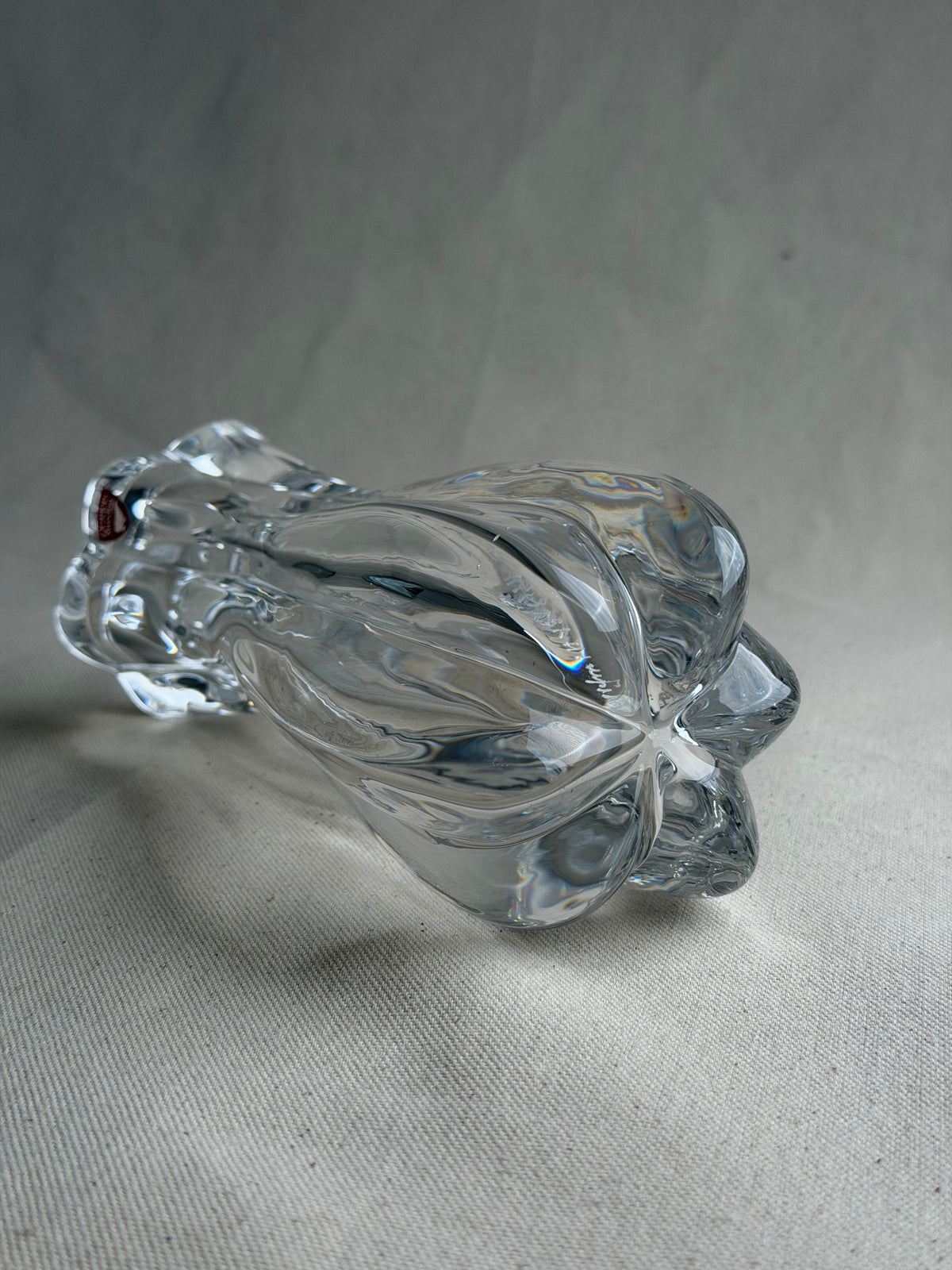 Orrefors Corona Crystal Vase by Lars Hellsten, Sweden, c. 1978