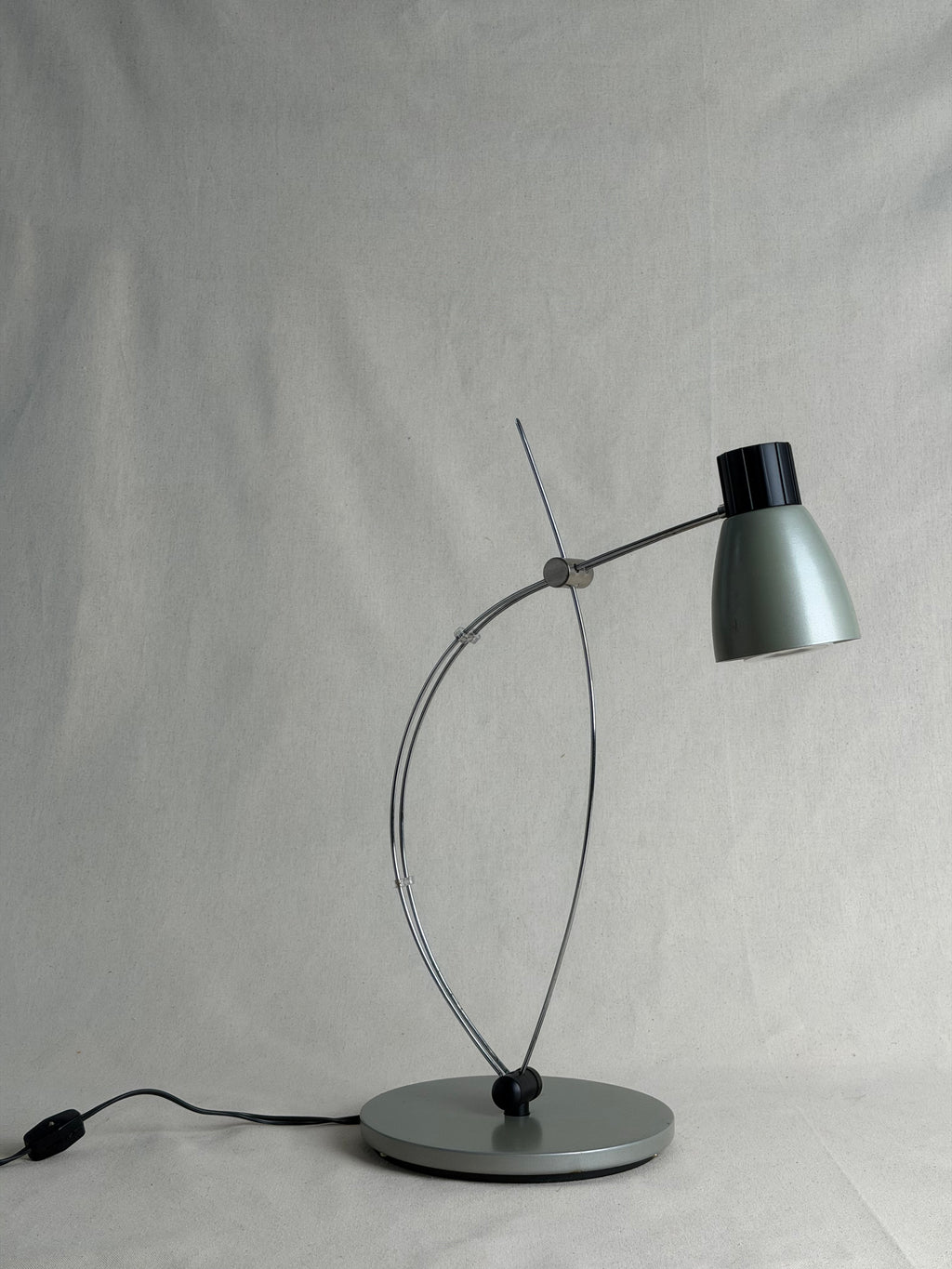 Adjustable Sculptural Desk Lamp in Grey & Chrome, c. 2001