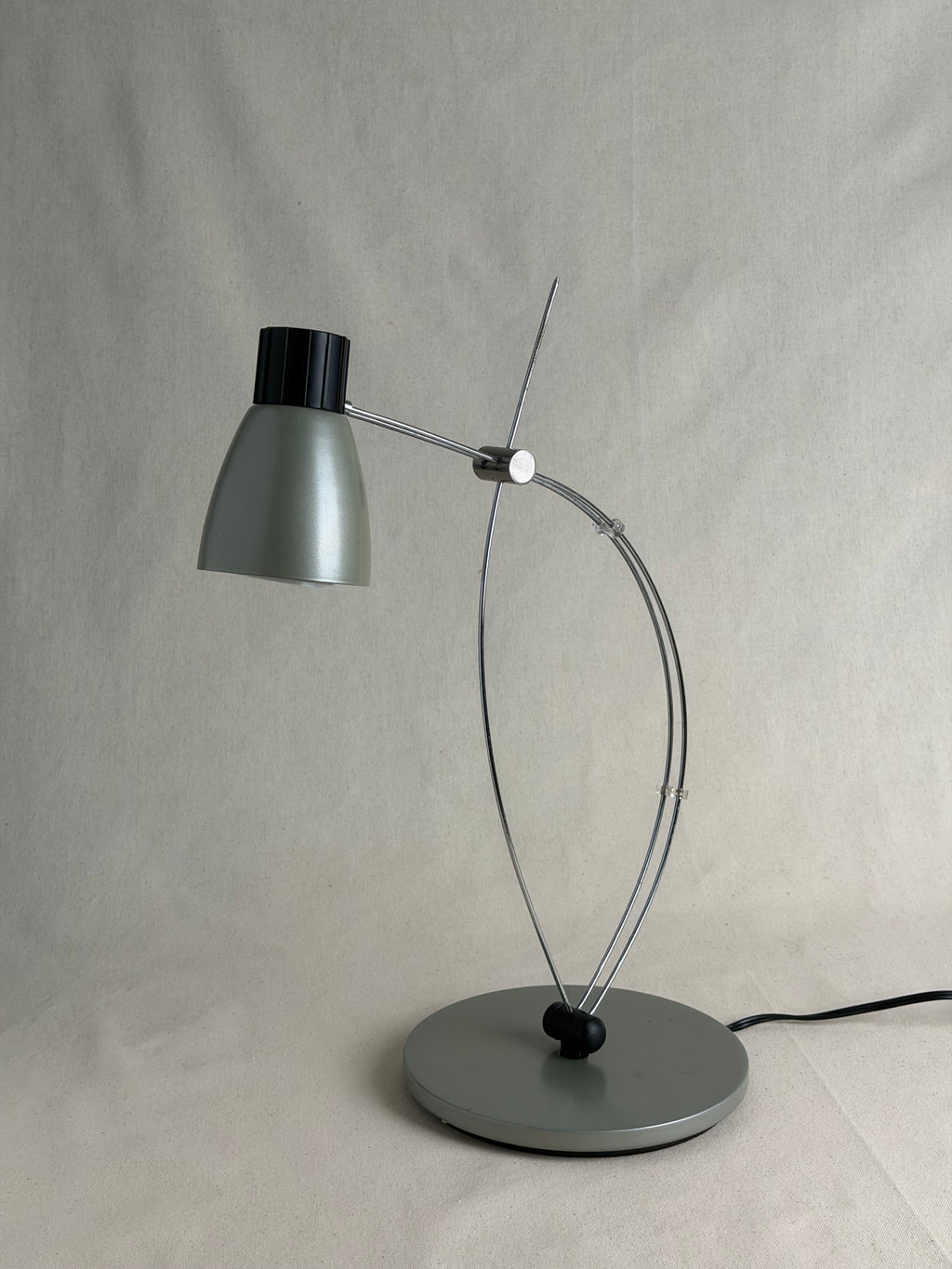 Adjustable Sculptural Desk Lamp in Grey & Chrome, c. 2001
