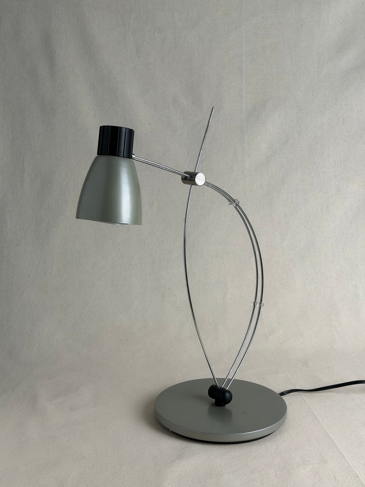 Adjustable Sculptural Desk Lamp in Grey & Chrome, c. 2001